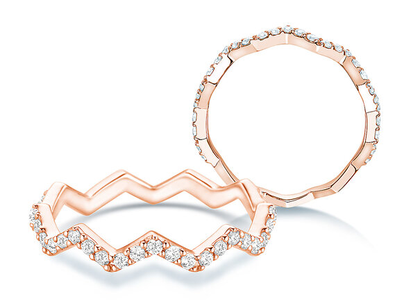 Verlobungsring Tide in 9K Roségold mit Diamanten 0,29ct G/SI
