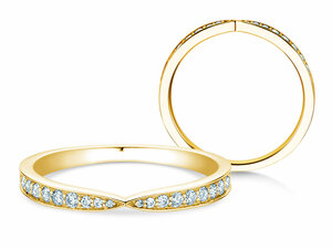 Verlobungsring V-Eternity in Gelbgold