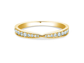 Verlobungsring V-Eternity in 14K Gelbgold mit Diamanten 0,30ct G/SI