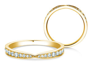 Verlobungsring V-Eternity in Gelbgold