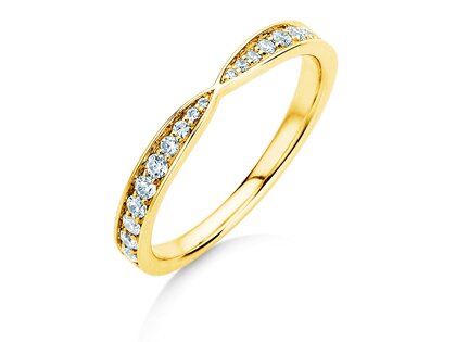 Verlobungsring V-Eternity in 14K Gelbgold mit Diamanten 0,30ct G/SI