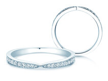 Verlobungsring V-Eternity in 18K Weißgold mit Diamanten 0,22ct G/SI