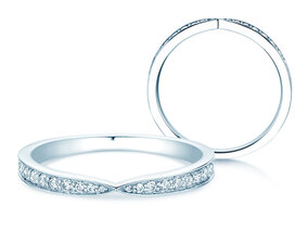 Verlobungsring V-Eternity in 18K Weißgold mit Diamanten 0,22ct G/SI