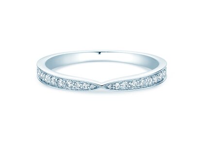 Verlobungsring V-Eternity in 14K Weißgold mit Diamanten 0,22ct G/SI