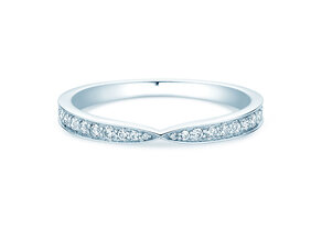 Verlobungsring V-Eternity in 14K Weißgold mit Diamanten 0,22ct G/SI