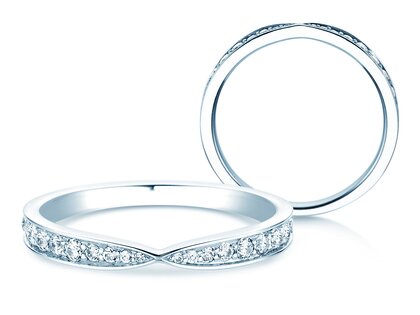 Verlobungsring V-Eternity in 14K Weißgold mit Diamanten 0,30ct G/SI