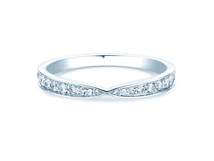 Verlobungsring V-Eternity in 14K Weißgold mit Diamanten 0,30ct G/SI
