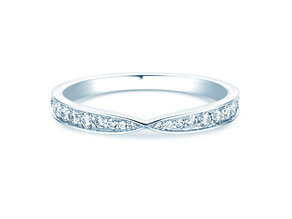 Verlobungsring V-Eternity in 14K Weißgold mit Diamanten 0,30ct G/SI