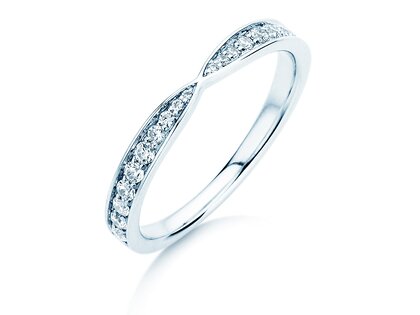 Verlobungsring V-Eternity in 14K Weißgold mit Diamanten 0,30ct G/SI