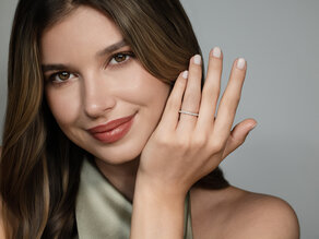 Verlobungsring Wave in 9K Roségold mit Diamanten 0,33ct G/SI