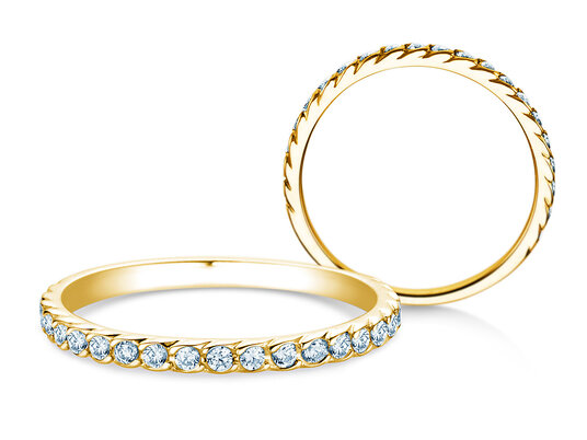Verlobungsring Wave in 14K Gelbgold mit Diamanten 0,33ct G/SI