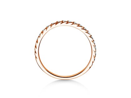 Verlobungsring Wave in 9K Roségold mit Diamanten 0,33ct G/SI