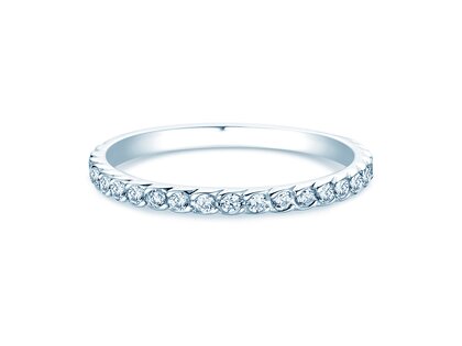 Verlobungsring Wave in 14K Weißgold mit Diamanten 0,33ct G/SI