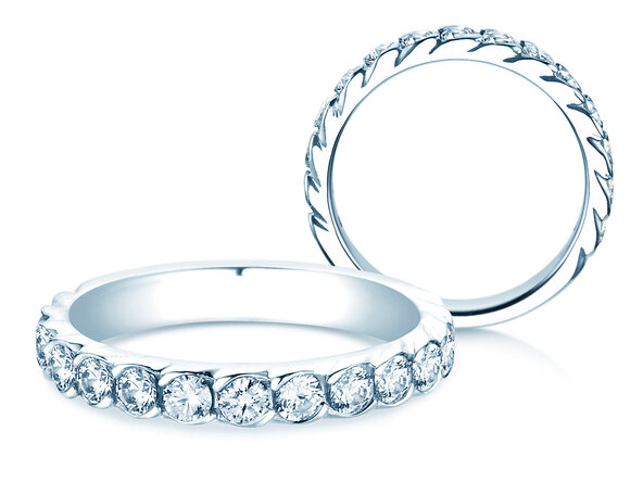 Verlobungsring Wave in 14K Weißgold mit Diamanten 1,30ct G/SI