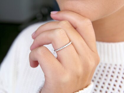 Verlobungsring Wave in 14K Weißgold mit Diamanten 0,33ct G/SI