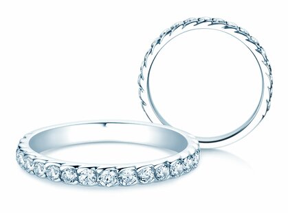 Verlobungsring Wave in 14K Weißgold mit Diamanten 0,57ct G/SI