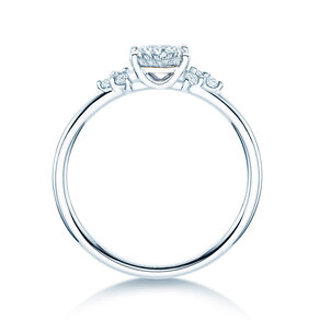 Verlobungsring Blossom Cushion in 9K Weißgold mit natürlichen Diamanten 0,29ct G/SI