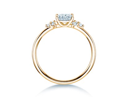 Verlobungsring Blossom Cushion in 9K Gelbgold mit natürlichen Diamanten 0,29ct G/SI