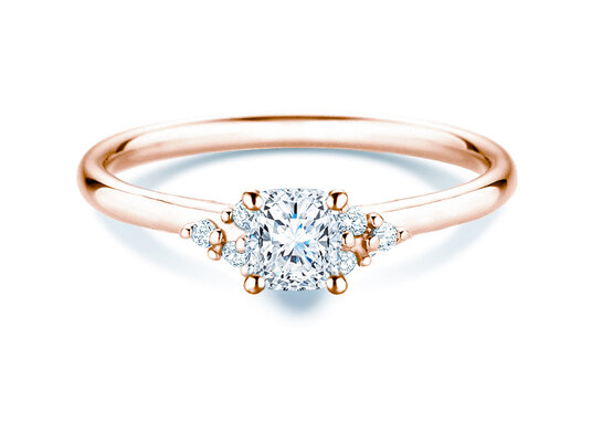 Verlobungsring Blossom Cushion in 9K Roségold mit natürlichen Diamanten 0,58ct
