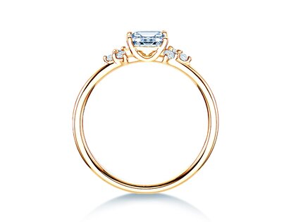 Verlobungsring Blossom Emerald in 14K Gelbgold mit natürlichen Diamanten 0,58ct G/VS