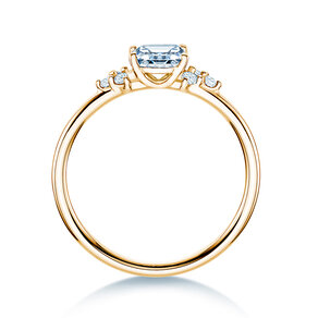 Verlobungsring Blossom Emerald in 14K Gelbgold mit natürlichen Diamanten 0,22ct G/VS