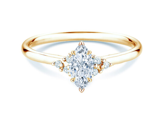 Verlobungsring Blossom Marquise in 9K Gelbgold mit natürlichen Diamanten 0,58ct