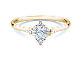 Verlobungsring Blossom Marquise in 9K Gelbgold mit natürlichen Diamanten 0,29ct G/SI