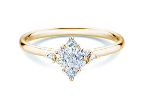 Verlobungsring Blossom Marquise in 14K Gelbgold mit natürlichen Diamanten 0,22ct G/SI