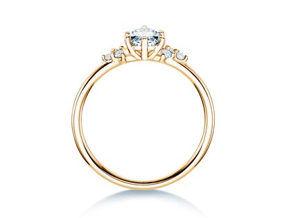 Verlobungsring Blossom Marquise in 14K Gelbgold mit natürlichen Diamanten 0,22ct G/SI