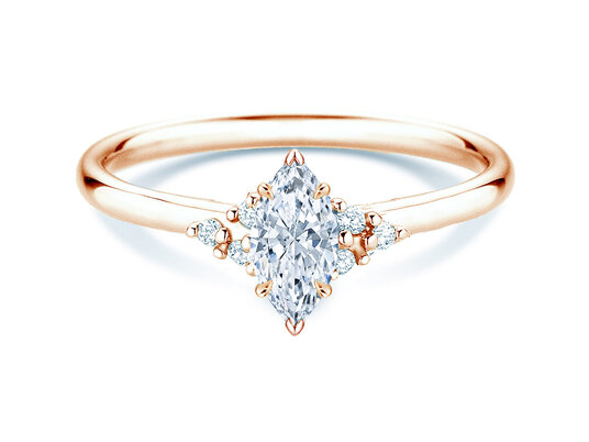 Verlobungsring Blossom Marquise in 9K Roségold mit natürlichen Diamanten 0,58ct