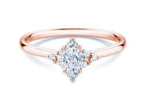 Verlobungsring Blossom Marquise in 9K Roségold mit natürlichen Diamanten 0,29ct G/SI