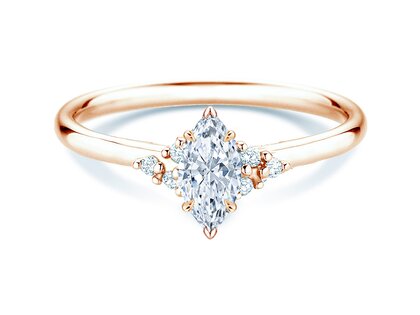 Verlobungsring Blossom Marquise in 9K Roségold mit Labordiamanten 0,58ct E/VS