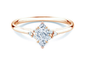 Verlobungsring Blossom Marquise in 9K Roségold mit Labordiamanten 0,58ct E/VS