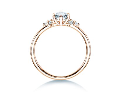 Verlobungsring Blossom Marquise in 9K Roségold mit Labordiamanten 0,58ct E/VS