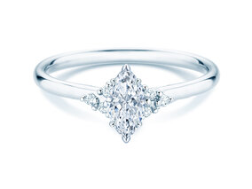 Verlobungsring Blossom Marquise in 9K Weißgold mit natürlichen Diamanten 0,29ct G/SI
