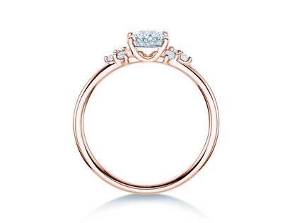 Verlobungsring Blossom Oval in 9K Roségold mit natürlichen Diamanten 0,29ct G/SI