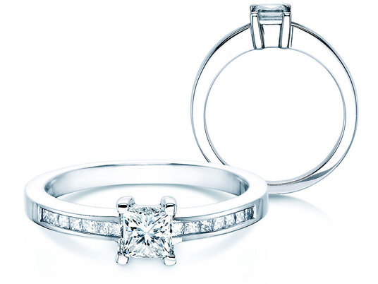 Verlobungsring Chloe in 14K Weißgold mit Diamanten 0,50ct G/SI