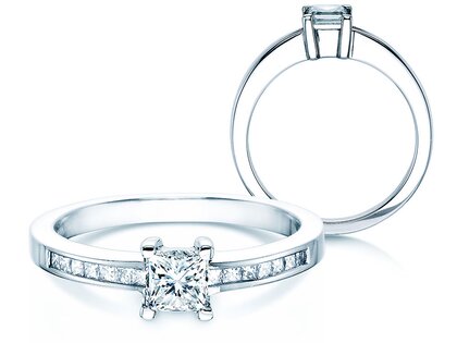 Verlobungsring Chloe in 14K Weißgold mit Diamanten 0,50ct G/SI