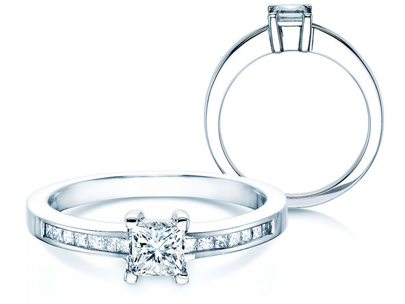 Verlobungsring Chloe in 14K Weißgold mit Diamanten 0,50ct G/SI