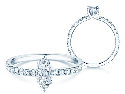Verlobungsring Classic 4 Marquise Pavé