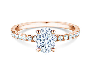 Verlobungsring Classic 4 Oval Pavé in Roségold