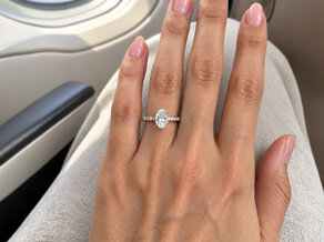 Verlobungsring Classic 4 Oval Pavé in Roségold
