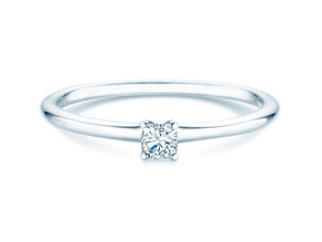 Verlobungsring Cushion Clean in 14K Weißgold mit Diamant 0,08ct G/SI