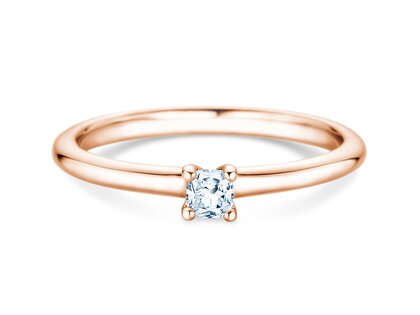 Verlobungsring Cushion Clean in 9K Roségold mit Diamant 0,23ct G/SI