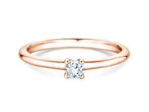 Verlobungsring Cushion Clean in 9K Roségold mit Diamant 0,23ct G/SI
