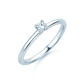 Verlobungsring Cushion Clean in 14K Weißgold mit Diamant 0,08ct G/SI