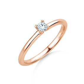 Verlobungsring Cushion Clean in 9K Roségold mit Diamant 0,23ct G/SI