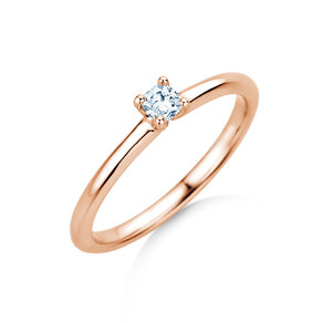 Verlobungsring Cushion Clean in 9K Roségold mit Diamant 0,23ct G/SI