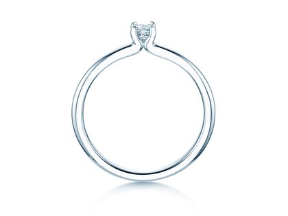 Verlobungsring Cushion Clean in 14K Weißgold mit Diamant 0,08ct G/SI