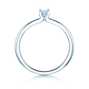 Verlobungsring Cushion Clean in 14K Weißgold mit Diamant 0,08ct G/SI